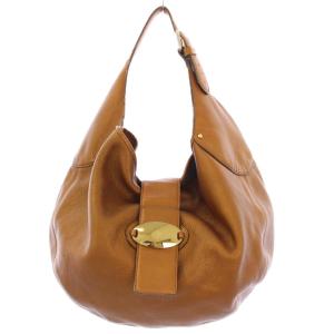 ワンショルダーバッグ レザー ワンカラー ロゴ 茶 ブラウン /BB