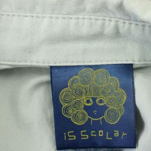 ScoLar シャツワンピース ロング 長袖 刺繍 花 蝶 M 水色 ライトブルー /G