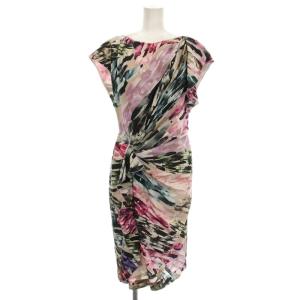 カシュクール ワンピース ノースリーブ ひざ丈 36 ピンク マルチカラー 1165-002818 /G