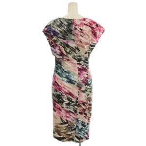 ESCADA カシュクール ワンピース ノースリーブ ひざ丈 36 ピンク マルチカラー 1165-002818 /G