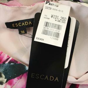 ESCADA カシュクール ワンピース ノースリーブ ひざ丈 36 ピンク マルチカラー 1165-002818 /G