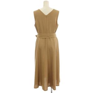 ANAYI 21SS リネンライクノースリーブワンピース ロング ワンピース 38 茶 ブラウン 102117-14-270-84-380