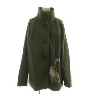 ショートコート ハイネック M 緑 グリーン 刺繍 25S-3 /RR