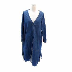 デニムコート スプリングコート ロング丈 スリット 40 L 青 ブルー /SY25