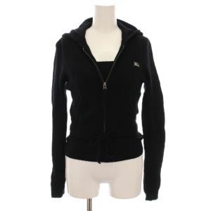 アンサンブル ニット ジップアップ パーカー キャミソール ウール 38 黒 ブラック FBF67-764-09