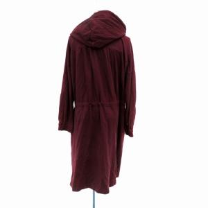 Jocomomola de Sybilla パーカーワンピース ミモレ丈 ダブルジップ 40 L ワインレッド /HO39
