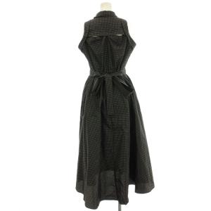 SNIDEL 23SS ノースリフィッシュテールシャツワンピ ノースリーブ ワンピース ドット 水玉 0 黒 ブラック