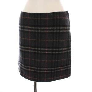 ミニスカート チェック ウール 38 グレー ピンク FXF05-802 /YM