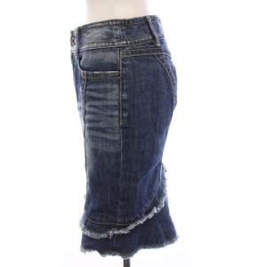 BURBERRY BLUE LABEL デニム スカート タイト ひざ丈 36 青 FLF57-662-30 /YM