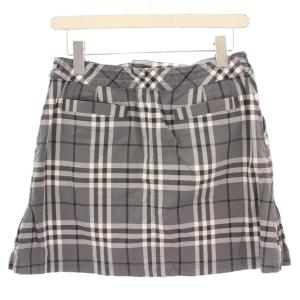 BURBERRY GOLF 台形スカート ミニ丈 ジップフライ チェック柄 11 グレー /BB