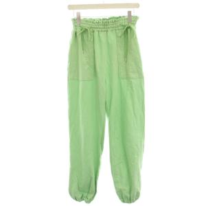 24SS ダブルリボンスウェットパンツ ジョガーパンツ イージー 0 黄緑 イエローグリーン SWCP242138