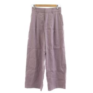 ワイドタックトラウザーズ パンツ 麻 リネン XS 紫 パープル 57111314 /RR