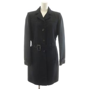 ステンカラーコート ロング丈 ベルト付き アウター 38 黒 ブラック /AN26