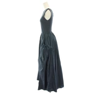 MOUSSY 23SS COMBINATION N/S ワンピース ノースリーブ 異素材切替 ロング マキシ 1 紺