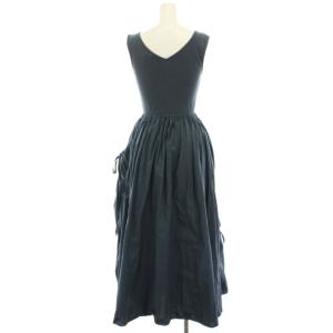 MOUSSY 23SS COMBINATION N/S ワンピース ノースリーブ 異素材切替 ロング マキシ 1 紺