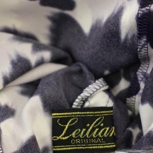 Leilian ワンピース ひざ丈 花柄 長袖 11号 0000450 紫 パープル /G