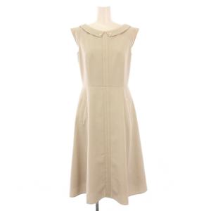24SS SUMMER ENTRANCE 襟付きドレス フレアワンピース ひざ丈 ノースリーブ 0 ベージュ