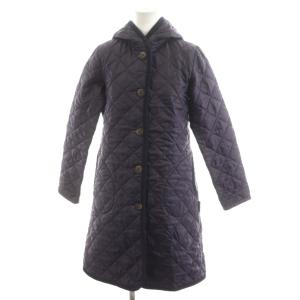 キルティングコート ロング 36 紫 パープル フード付き /RR