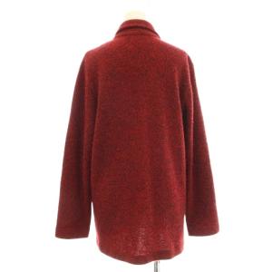 YVES SAINT LAURENT ニットジャケット ペイズリー柄 ウール混 M 赤 レッド /G