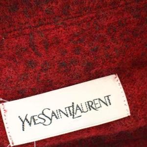 YVES SAINT LAURENT ニットジャケット ペイズリー柄 ウール混 M 赤 レッド /G