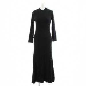 SWEATER RIB KNIT RIB FLOUNCE DRESS ニットワンピース マキシ ロング