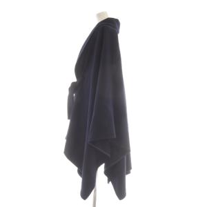 nano universe ポンチョ コート ウール混 38 紺 ネイビー /AU