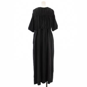 martinique フレアワンピース マキシ ロング 半袖 Vネック ワンカラー F グレー /BB