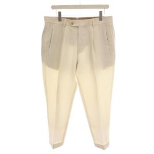 テーパード パンツ スラックス ウール 48 白 ホワイト /YM