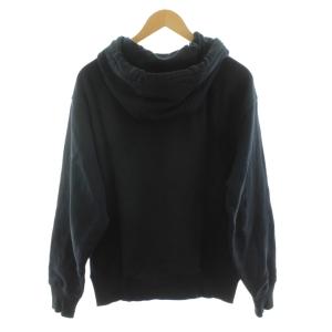 HUGO BOSS OVERSIZED FIT パーカー プルオーバー 長袖 スウェット地 ロゴ プリント XS 黒 ブラック