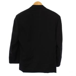 GIORGIO ARMANI テーラードジャケット 総裏地 シングル 1B 切替 サテン ウール 46REG 黒 /BM