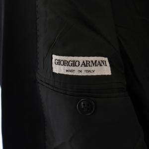 GIORGIO ARMANI テーラードジャケット 総裏地 シングル 1B 切替 サテン ウール 46REG 黒 /BM