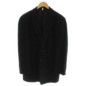 テーラードジャケット ブレザー ウール 46 黒 ブラック ストライプ柄 BORGO 21 /AJ