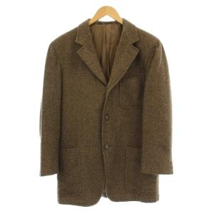 テーラードジャケット カシミヤ混 ウール ブレザー 46 茶 ブラウン 1DF1GO /G