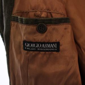 GIORGIO ARMANI テーラードジャケット 総裏地 シングル 3B コーデュロイ 46 カーキ /BM