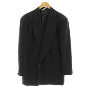 ダブルジャケット テーラードジャケット ブレザー 46 黒 ブラック ダブルブレスト /AJ