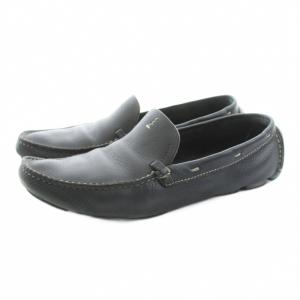 ドライビングシューズ ローファー モカシン レザー 37 黒 ブラック 1D0257 /KU D