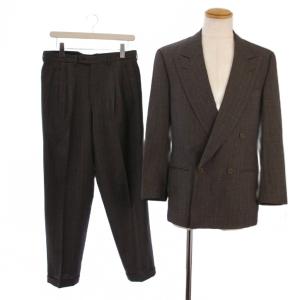 ダブルスーツ セットアップ 上下 テーラードジャケット 総裏地 3B パンツ ジップフライ ストライプ柄