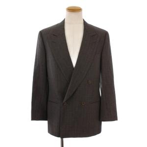 Ermenegildo Zegna ダブルスーツ セットアップ 上下 テーラードジャケット 総裏地 3B パンツ ジップフライ ストライプ柄