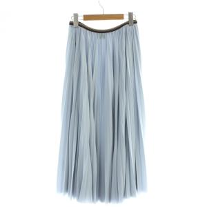 PAUL SMITH スカート ロング プリーツ M 青 ブルー WF-4F*-86885 /AP