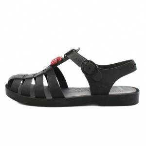 GUCCI グルカサンダル ストラップ ロゴ ラバー 33 黒 ブラック /AN18