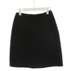 台形スカート ミニ丈 シルク 絹 38 黒 ブラック /AN2