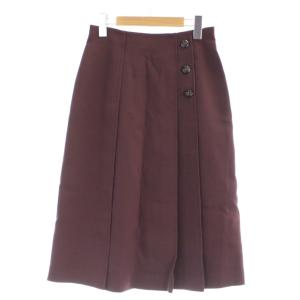 プリーツスカート ロング 飾りボタン 36 赤 レッド 紫 パープル 102227-11-220-81-360