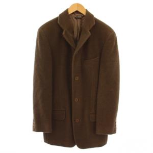 テーラードジャケット 背抜き シングル 4B ウール 44REG 茶 /BM