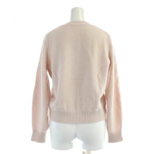 ANAYI ニット セーター 長袖 ビジュー 装飾 クルーネック ウール混 カシミヤ混 38 ピンク 102318-16-130-42-380