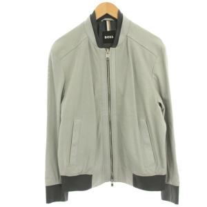 ラムレザージャケット ブルゾン メッシュ ジップアップ 48 グレー 10240775 /HN