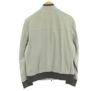HUGO BOSS ラムレザージャケット ブルゾン メッシュ ジップアップ 48 グレー 10240775 /HN