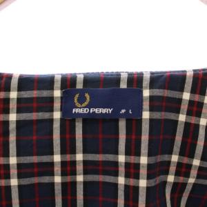 FRED PERRY ジャケット アウター ショート丈 ニット 切替 ウール L 紺 ネイビー /BB
