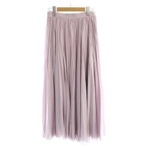 ANAYI プリーツスカート ロング ウエストゴム 36 紫 パープル ピンク 101927-11-310-53-360