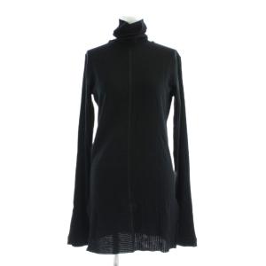 ニット カットソー タートルネック リブ S ブラック 16-8301110-050-902