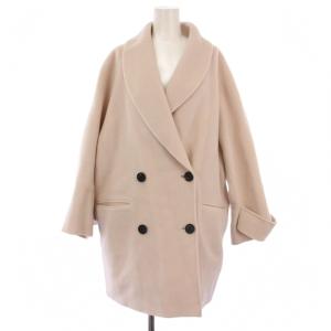 22AW 接結ハーフ丈Aラインコート ミドル丈 ウール F ピンク 09WFC225300 /BM